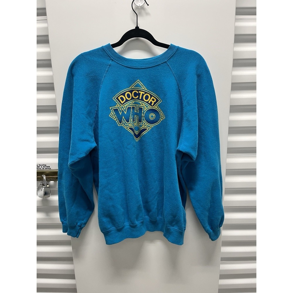 Rare 1982 Doctor Who Crewneck Sweatshirt Teal Size XL Hanes